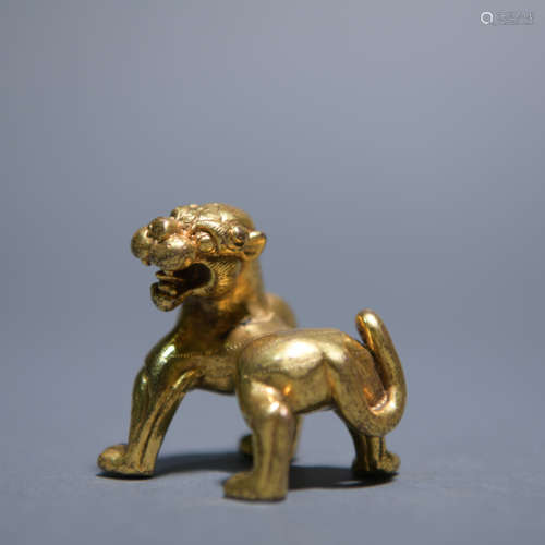 Gilt Bronze Figure of Lion