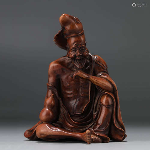 Carved Bamboo Figure of Jigong