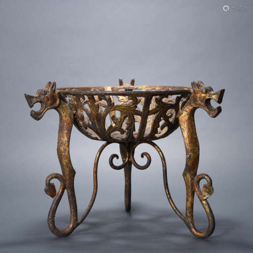 Gilt Iron Beast-Form Fruits Plate