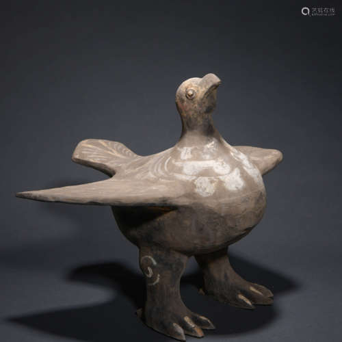 Painted Pottery Figure of Bird