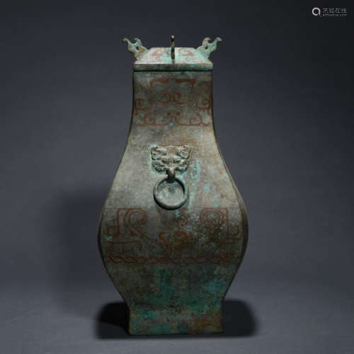 Bronze Ritual Square Vessel Fang