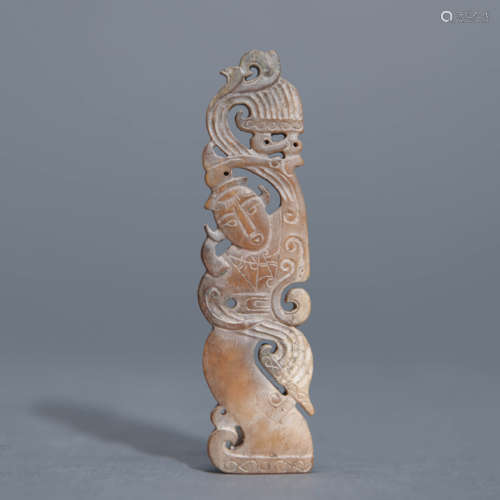 Carved Chicken Bone Jade Dancing Figure