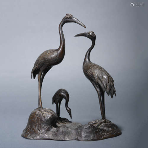 Bronze Crane Ornament