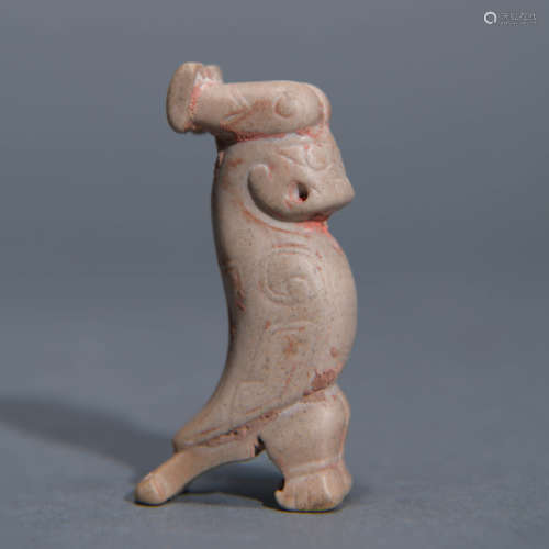 Carved Chicken Bone White Figure Ornament