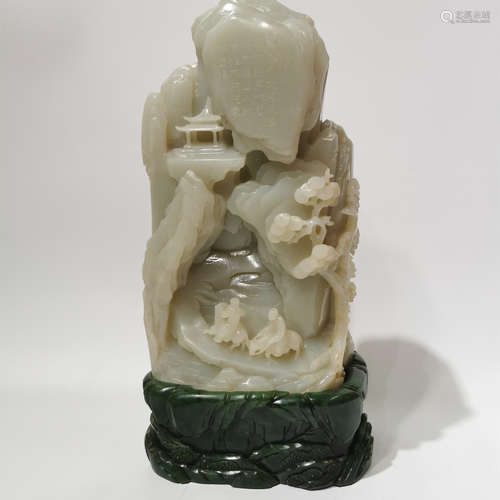 China Hotan jade carving large mountain ornaments，18th