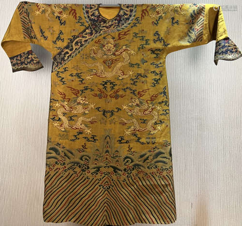 Chinese Handmade Yellow Dragon Robe