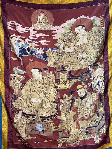 Chinese hand woven embroidered Buddha statue (Daming Yongle)