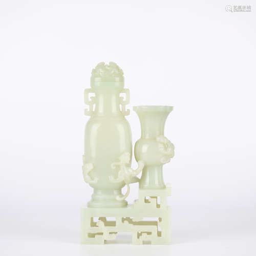 Ancient Chinese white jade vase