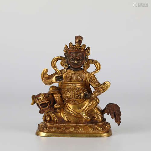 Chinese bronze gilded God of wealth，18th