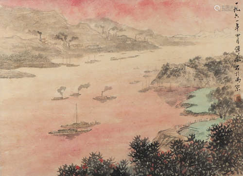 A Fu baoshi's landscape painting