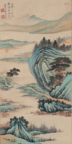 A Zhang daqian's landscape painting