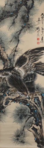 A Gao jianfu's eagle painting