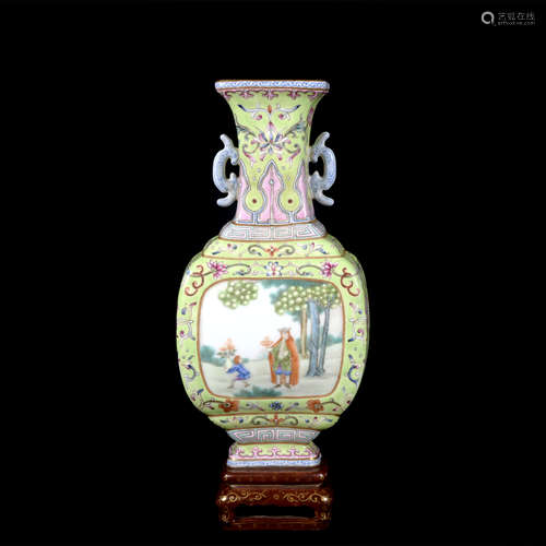 A famille-rose 'figure' vase