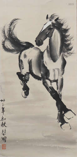 A Xu beihong's horse painting