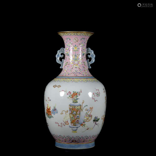 A famille-rose vase