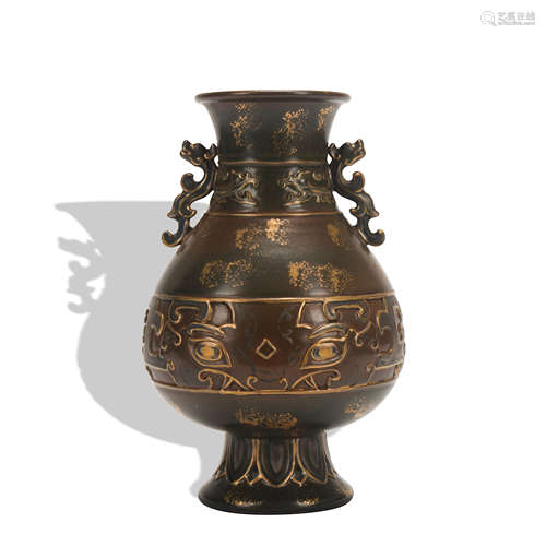 A bronze glazed vase