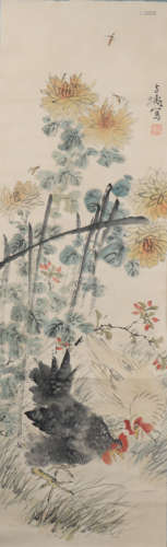 A Wang xuetao's flowers painting