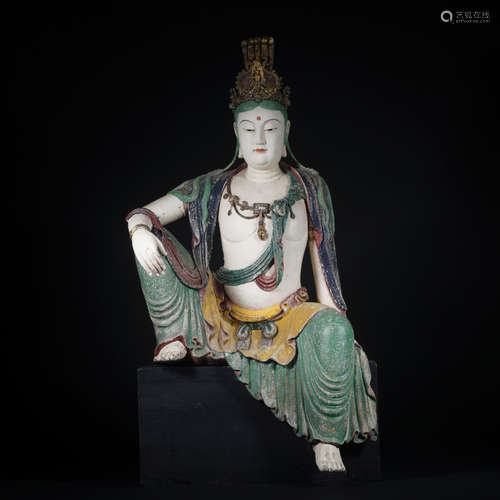 A wood statue of Guanyin