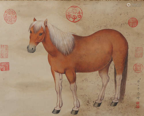 A Lang shining's horse painting