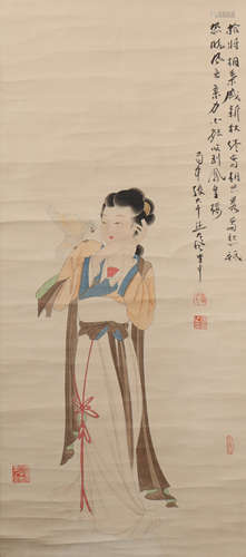 A Zhang daqian's maid painting