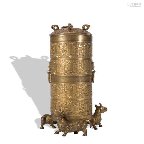 A gilt-bronze censer