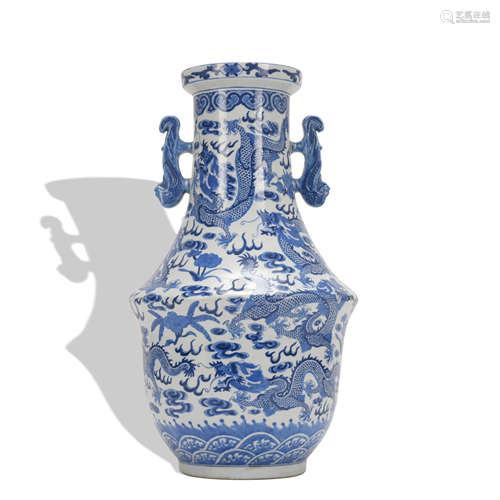 A blue and white 'dragon' vase