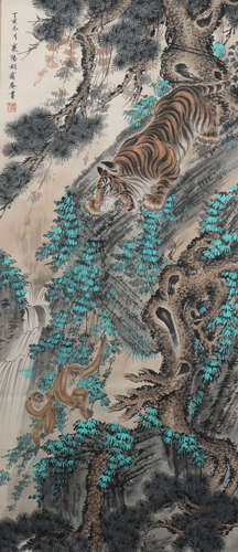 A Hu shuangan's tiger painting