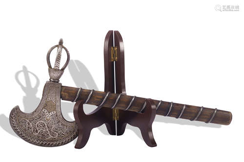 A iron Magic instrument ware with gold and silver