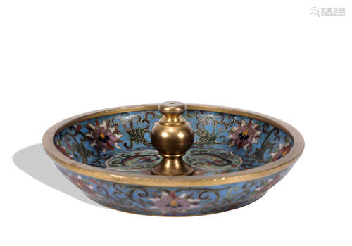 A Cloisonne enamel 'lotus' Fragrant plug