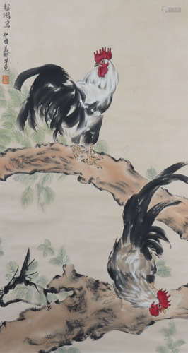 A Xu beihong's cock painting