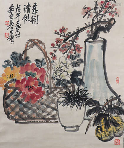 A Wu changshuo's Elegant Offerings painting