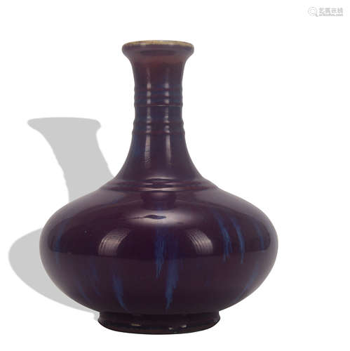 A flambe glazed vase