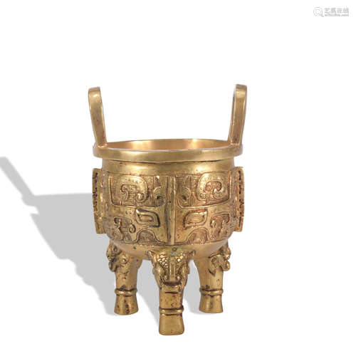 A gilt-bronze censer