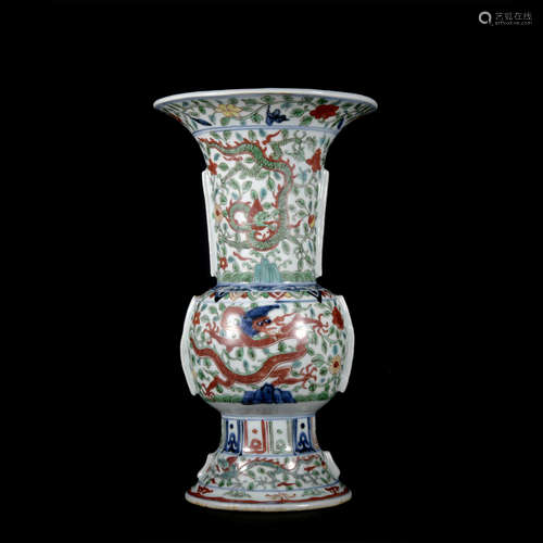 A DouCai 'dragon' vase