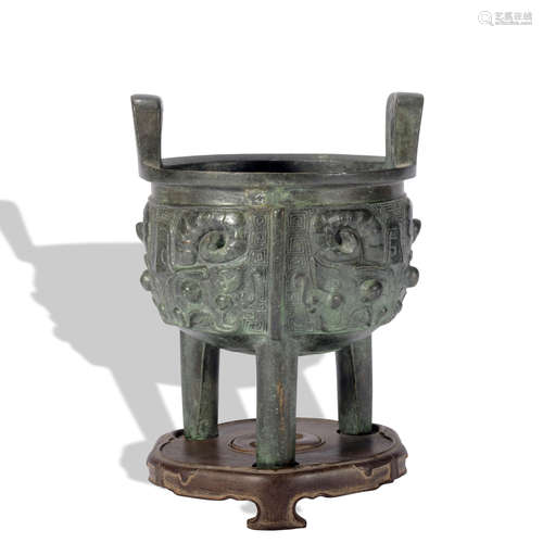 A bronze censer