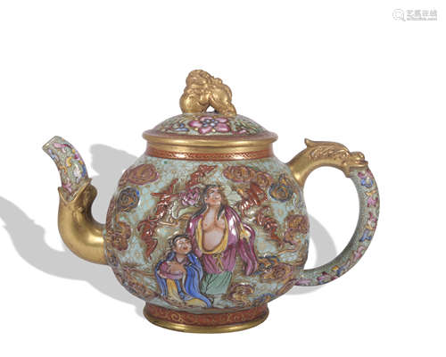 A Zisha 'figure' teapot