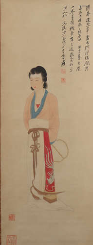 A Zhang daqian's maid painting