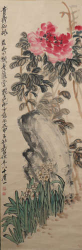 A Wu changshuo's flowers painting