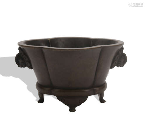 A bronze censer