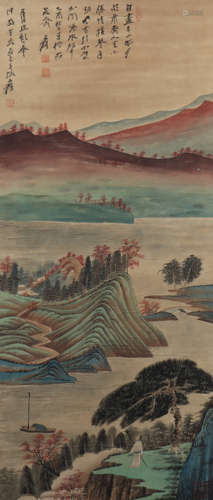 A Zhang daqian's landscape painting