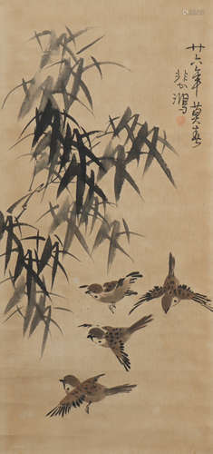 A Xu beihong's flowers painting