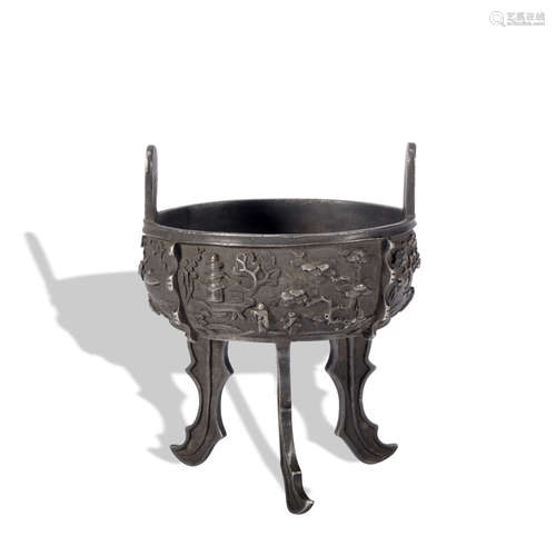 A silver censer