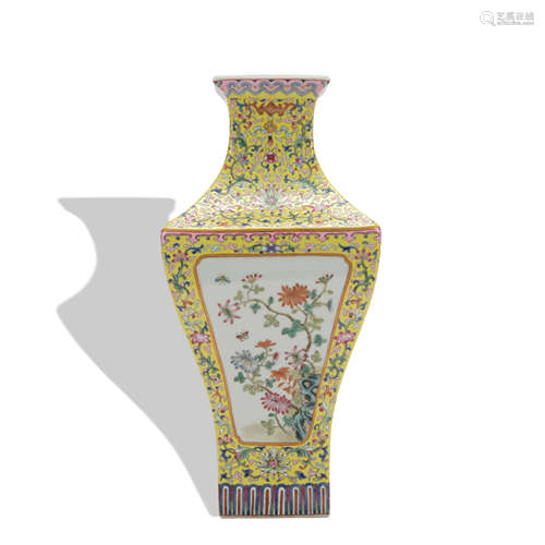 A famille-rose 'floral' vase