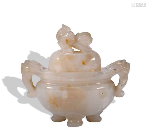 An agate beast censer