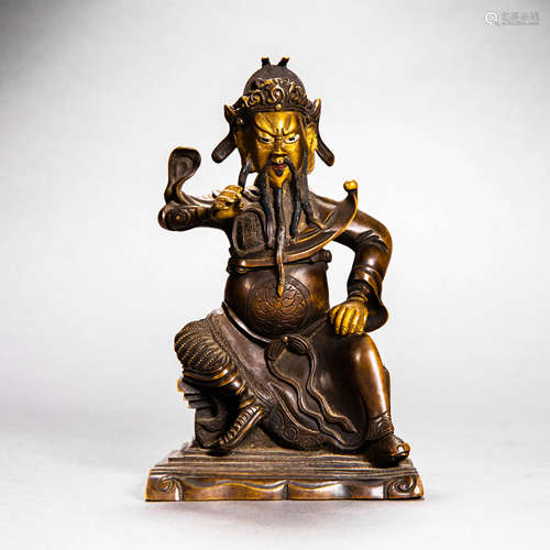 Ming Dynasty of China 
Gilt bronze statue of Guan Gong Statu...