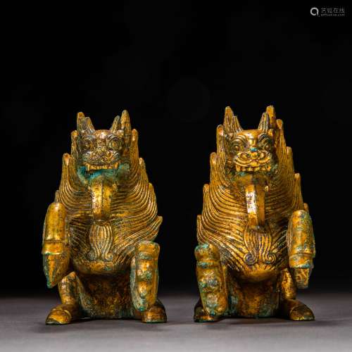 Chinese Han Dynasty
A group of gilt bronze lions