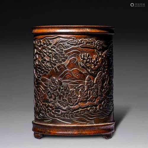 Ming Dynasty of China
Bronze landscape character pen holder