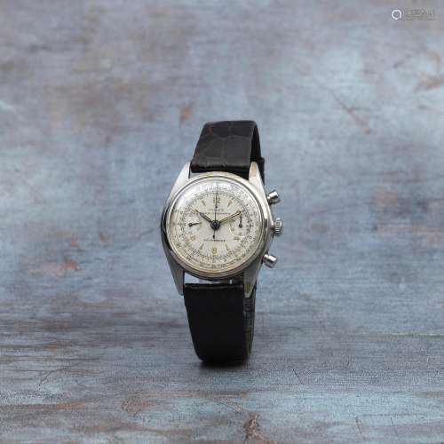 Rolex. A rare stainless steel manual wind chronograph wristw...