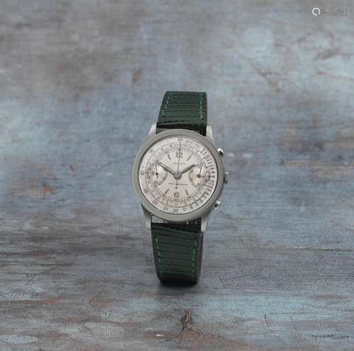 Rolex. A rare stainless steel manual wind chronograph wristw...