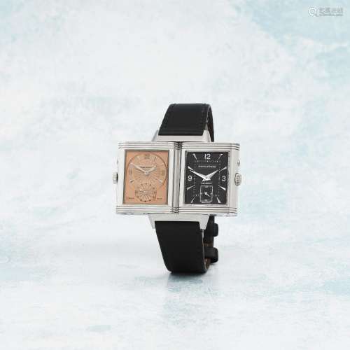 Jaeger-LeCoultre. An 18K white gold manual wind reversible w...